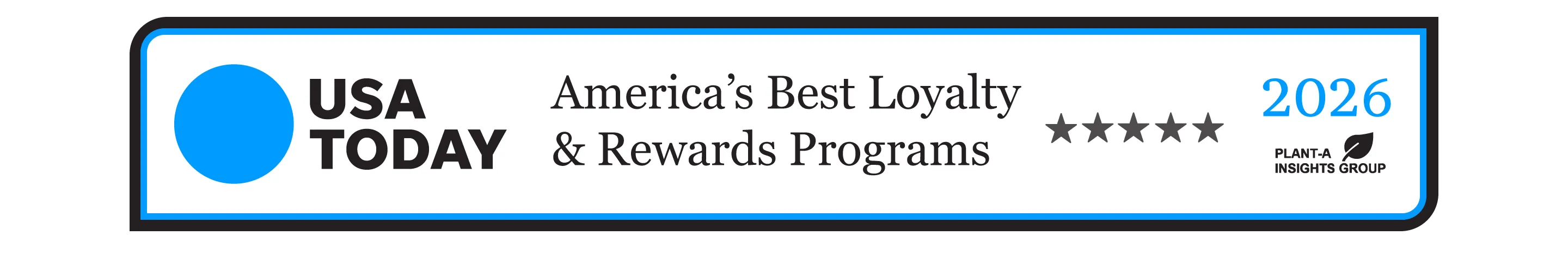 USA Today's American's Best Loyalty & Rewards Program 2026, Rated 5 Stars
